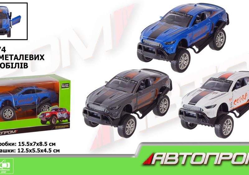 Машина мет. АВТОПРОМ арт.  AP74174 (96шт/2) 1:32,3 кольора,відкр.двері,короб.15,5*8,5*6,8см