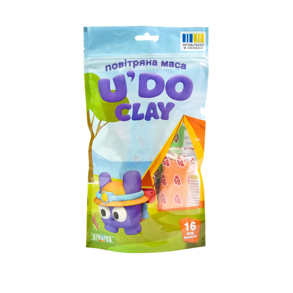 Набір для творчості "Повітряна маса U'DO Clay" 30879, 16 штук