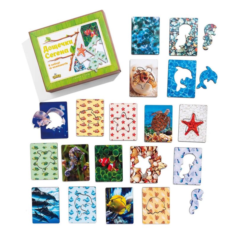 Дерев'яні Дощечки Сегена "Морські жителі" Ubumblebees (ПСФ083) PSF083 з візерунками