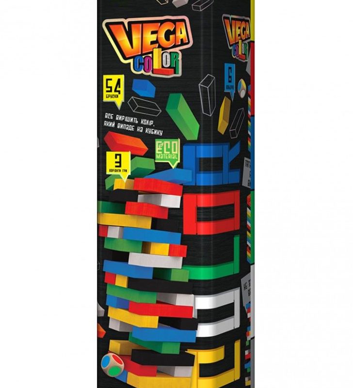 Дитяча настільна гра Дженга "VEGA COLOR" GVC-01U різнобарвна