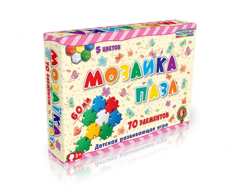 Дитяча мозаїка-пазл №6 1-147, 70 деталей Ø60мм
