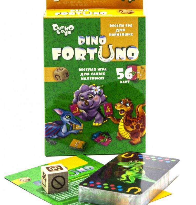 Дитяча розвиваюча настільна гра "Dino Fortuno" UF-05-01, 56 карток