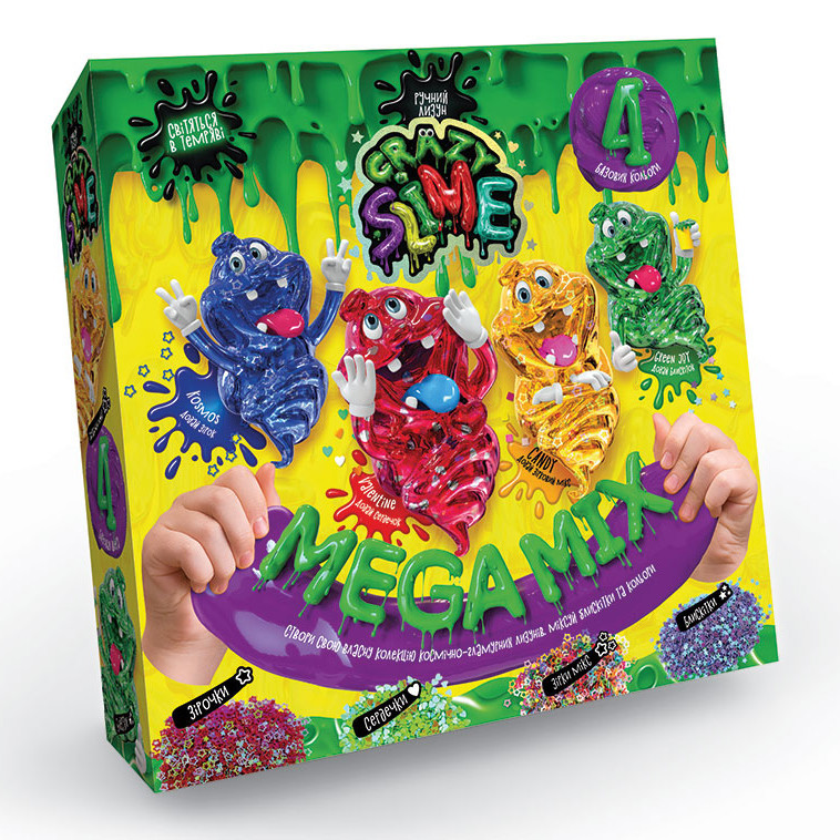 Ігровий набір для проведення дослідів "Crazy Slime" SLM-03, 4в1  SLM-03-01U