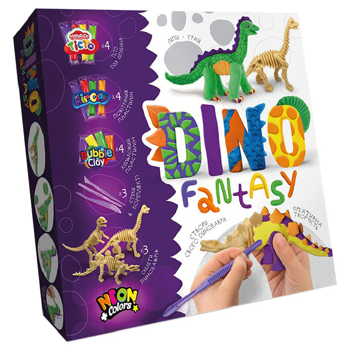 Набір креативної творчості Динозаври "Dino Fantasy" DF-01-01U, 3 скелета в наборі  Диметродон