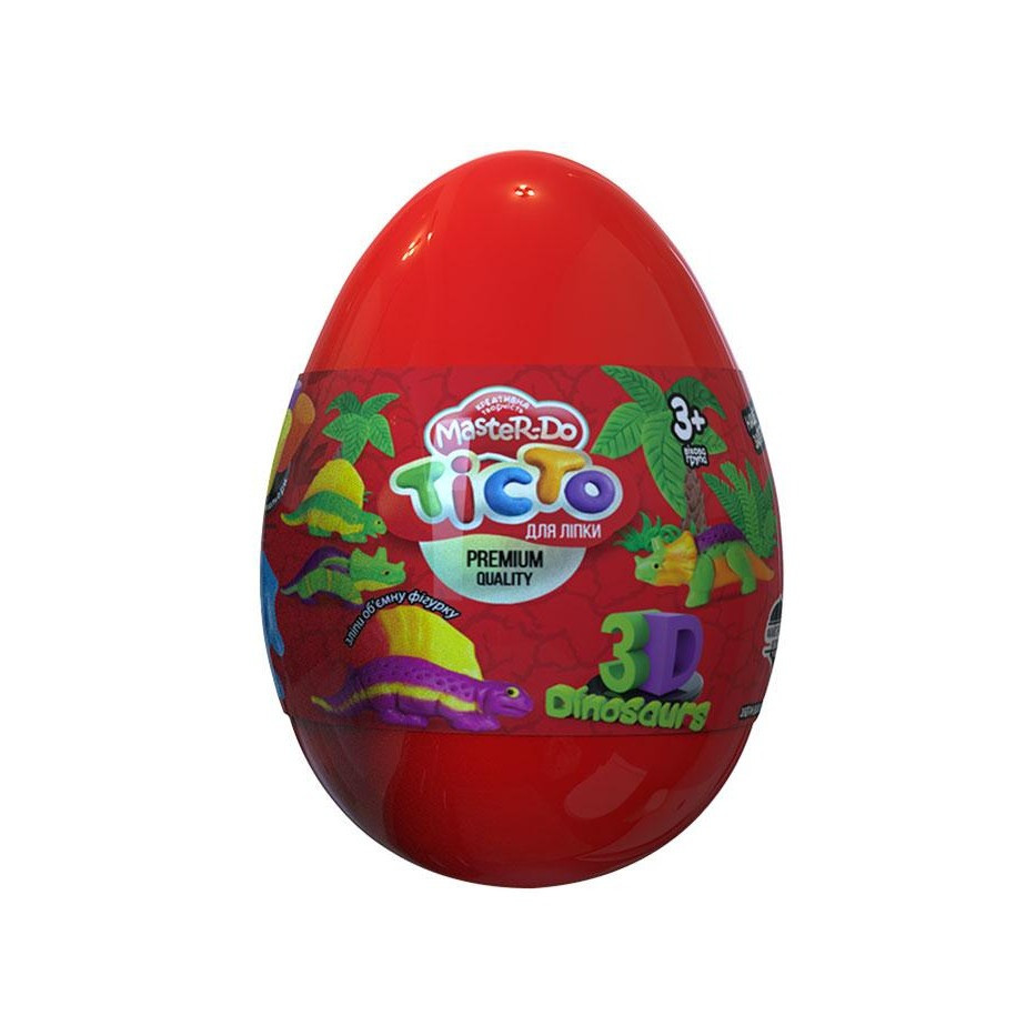 Набір креативної творчості "Тісто для ліплення Master Do" Dinosaurs EGGS ТМD-08-01U Червоний