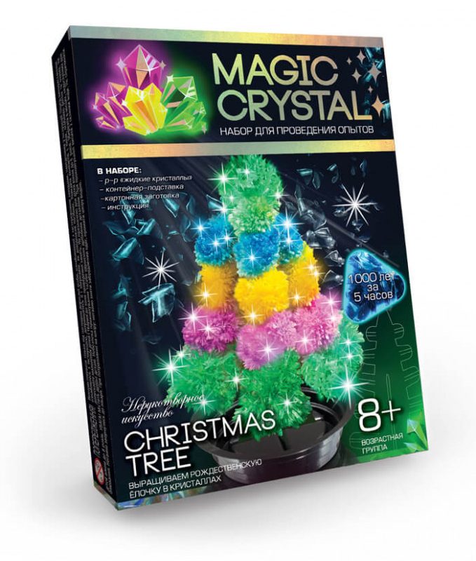 Дитячий набір для проведення дослідів "MAGIC CRYSTAL" OMC-01-01 безпечний Різдвяна багатобарвна ялинка