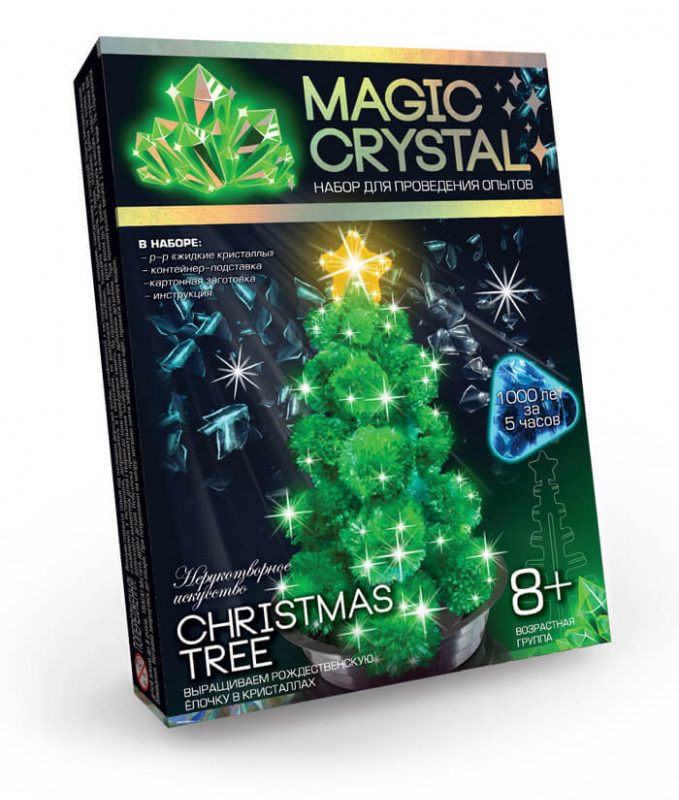 Дитячий набір для проведення дослідів "MAGIC CRYSTAL" OMC-01-01 безпечний Різдвяна зелена ялинка