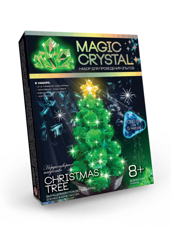 Дитячий набір для проведення дослідів "MAGIC CRYSTAL" OMC-01-01 безпечний Різдвяна зелена ялинка