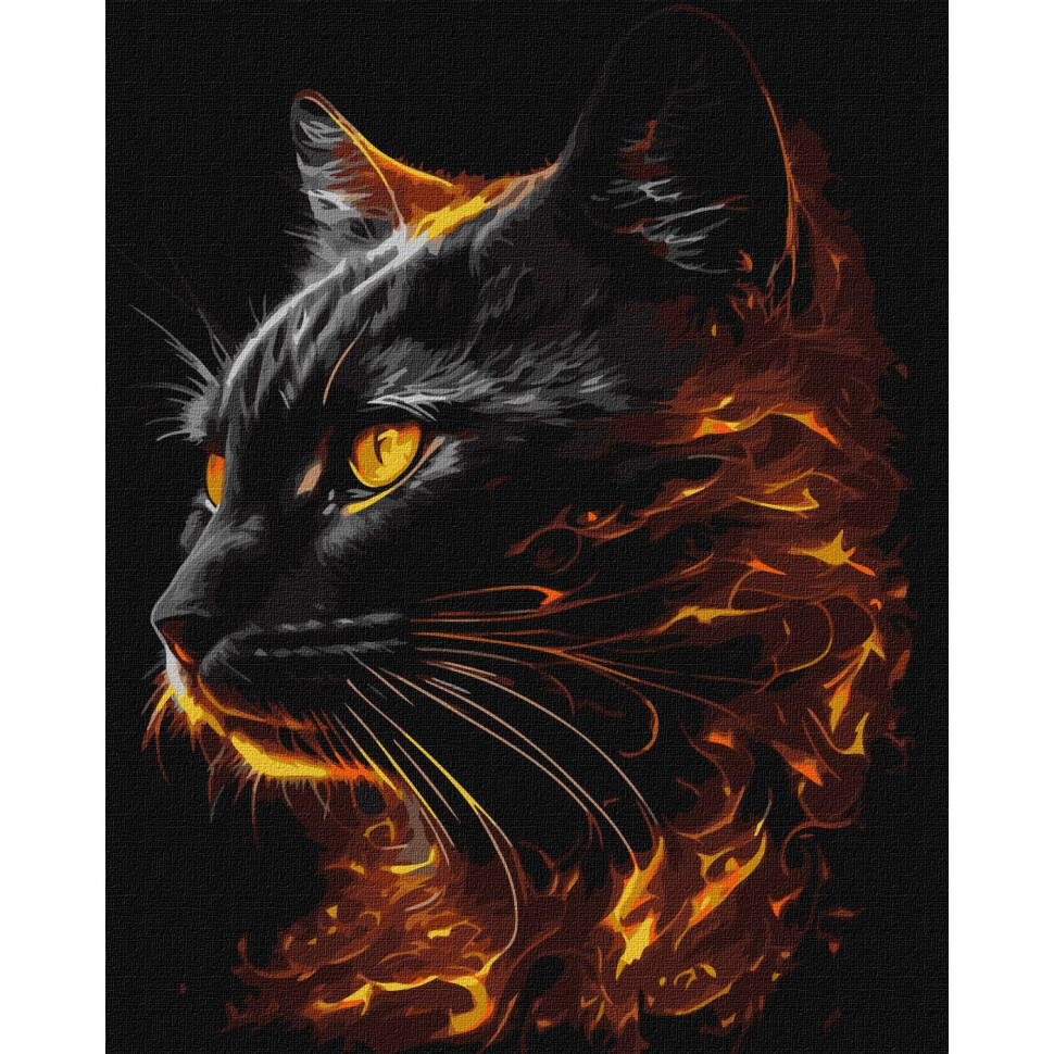 Картина за номерами "Вогняна краса" ©art_selena_ua Ідейка KHO6516 40х50 см з фарбами металiк extra