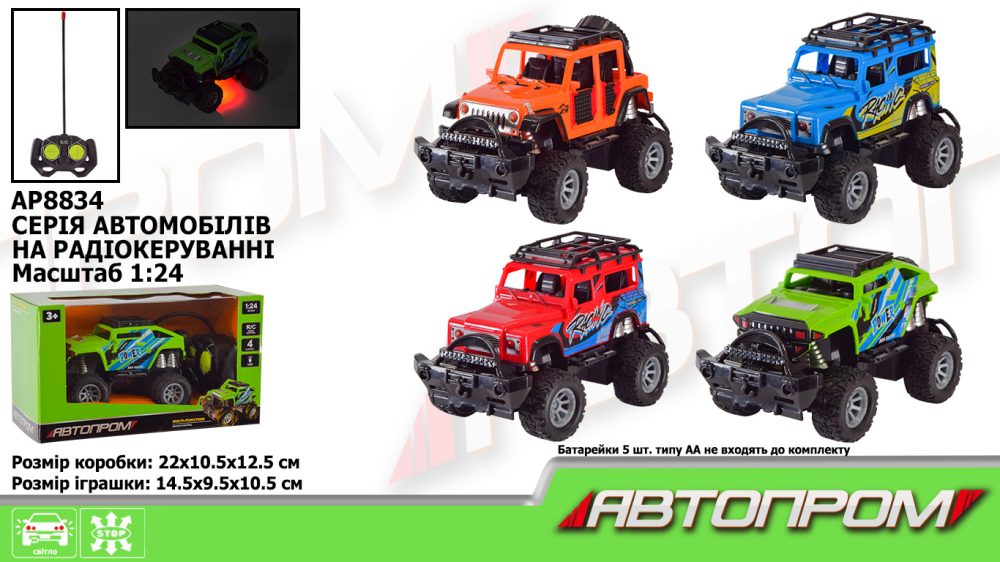Машини р/к АВТОПРОМ арт. AP8834 (72шт/2) батар. короб. 22*12,5*10,5см