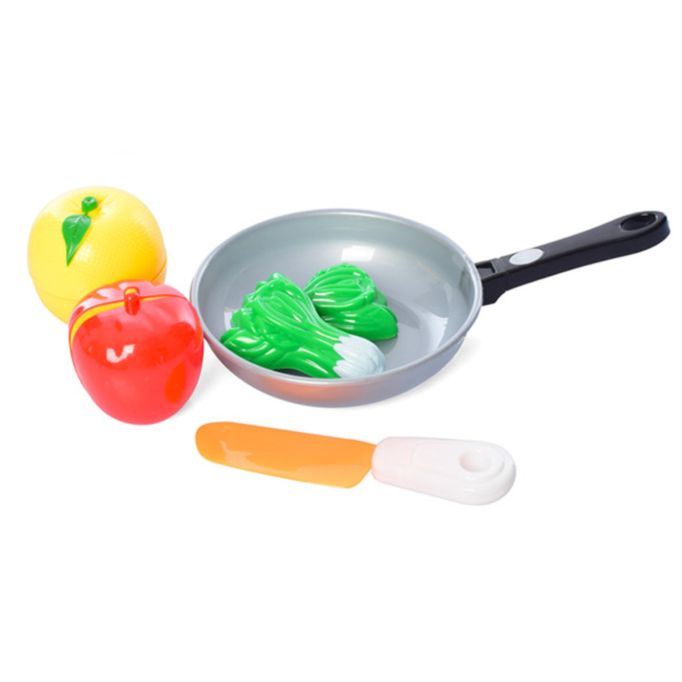Ігровий набір Продукти в сковорідці 4013D-3 лимон, яблуко, латук