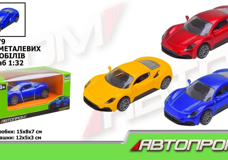 Машина АВТОПРОМ арт. AP74179 (96шт/2) 1:32,3 кольори, відкр.двері,короб.15 * 8 * 7см