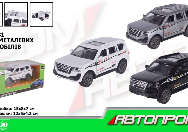 Машина АВТОПРОМ арт. AP74181 (96шт/2) 1:32,3 кольори, відкр.двері,короб.15 * 8 * 7см