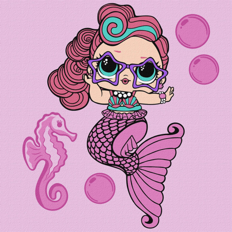 Картина за номерами "L.O.L. Surprise! Mermaids Waves" KHO6266, 40х40 см