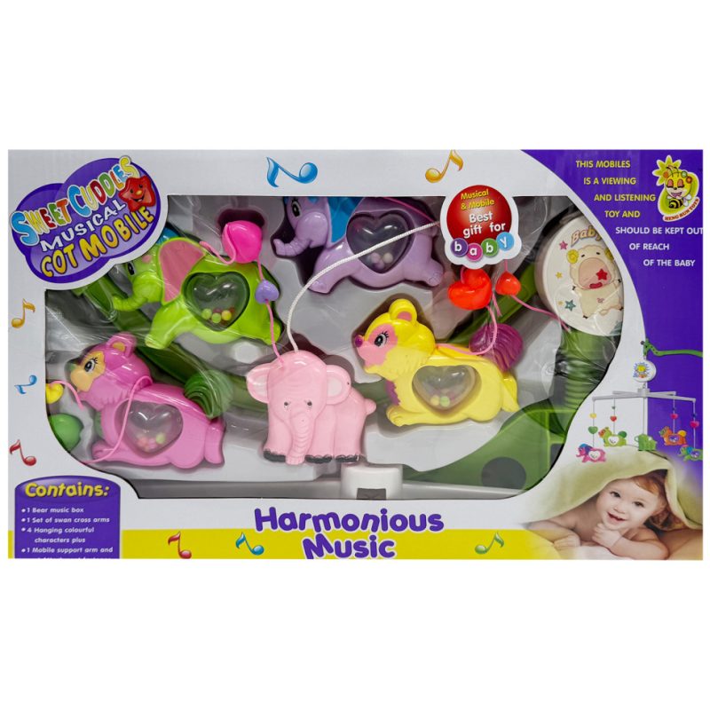 Музичний мобіль на ліжечко "Harmonious music" M 1245-30B U/R, з заводним механізмом
