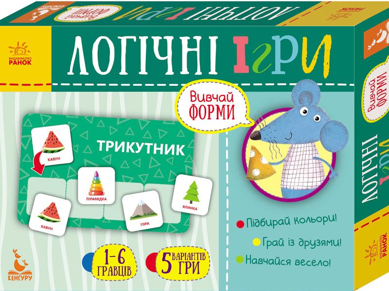 Дитячі логічні ігри "Вивчай форми" 918002, 24 картки укр. мовою