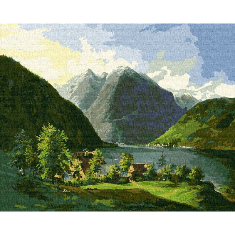 Картина за номерами "Озерний пейзаж" ©Carl Franz Gruber Ідейка KHO2884 40х50 см