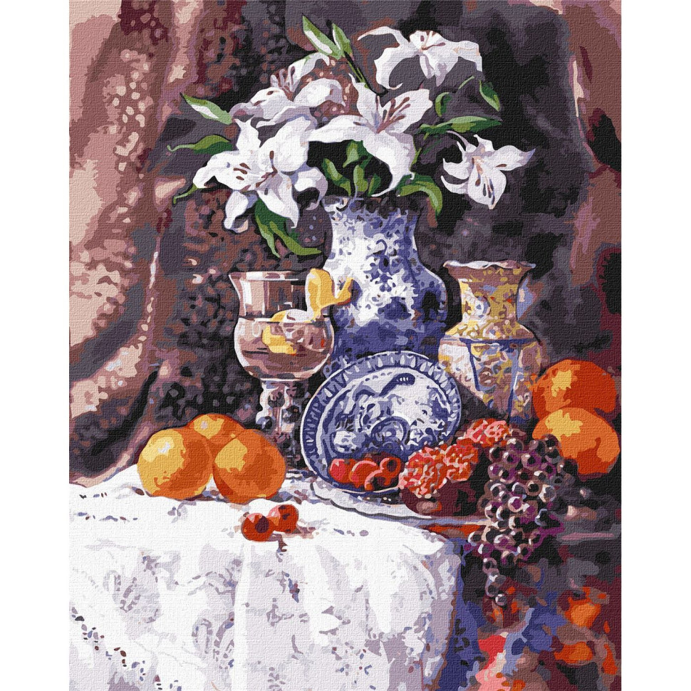 Картина за номерами "Білосніжні лілії" ©Catrin Bespaliuc Ідейка KHO2934 40х50 см