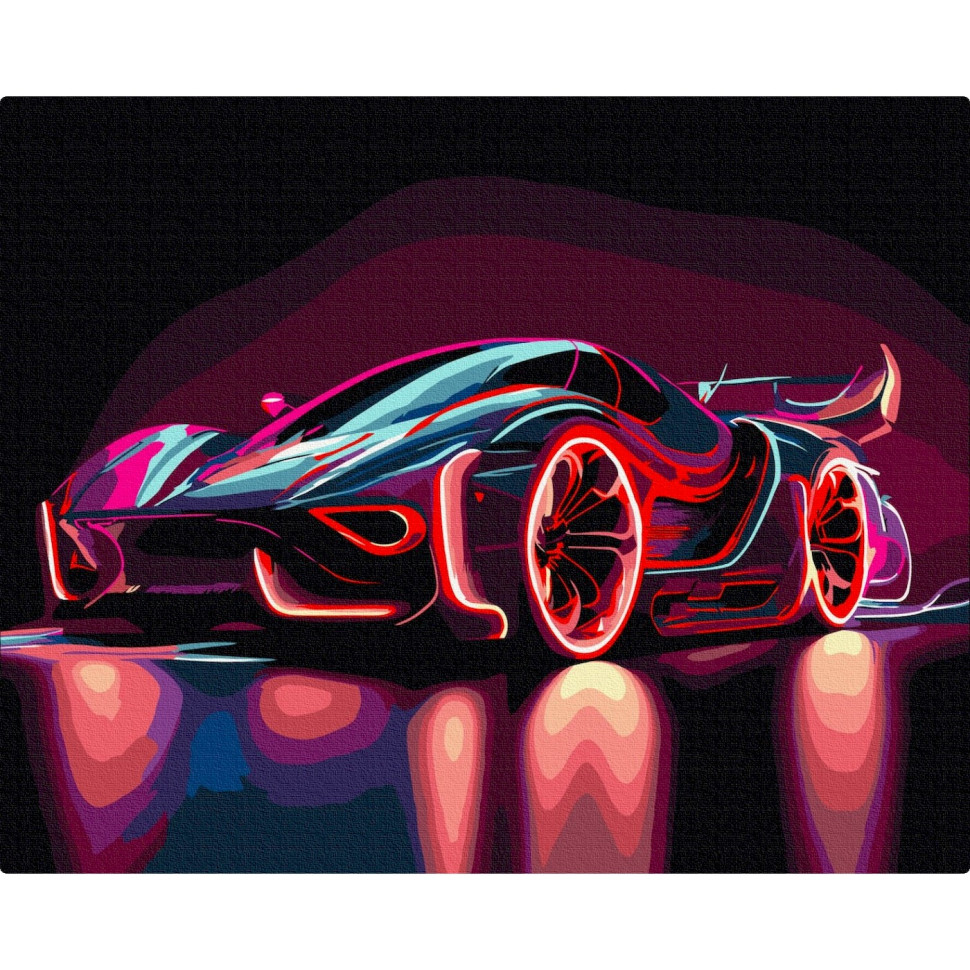 Картина за номерами "Неоновий автомобіль" BS53713, 40х50см