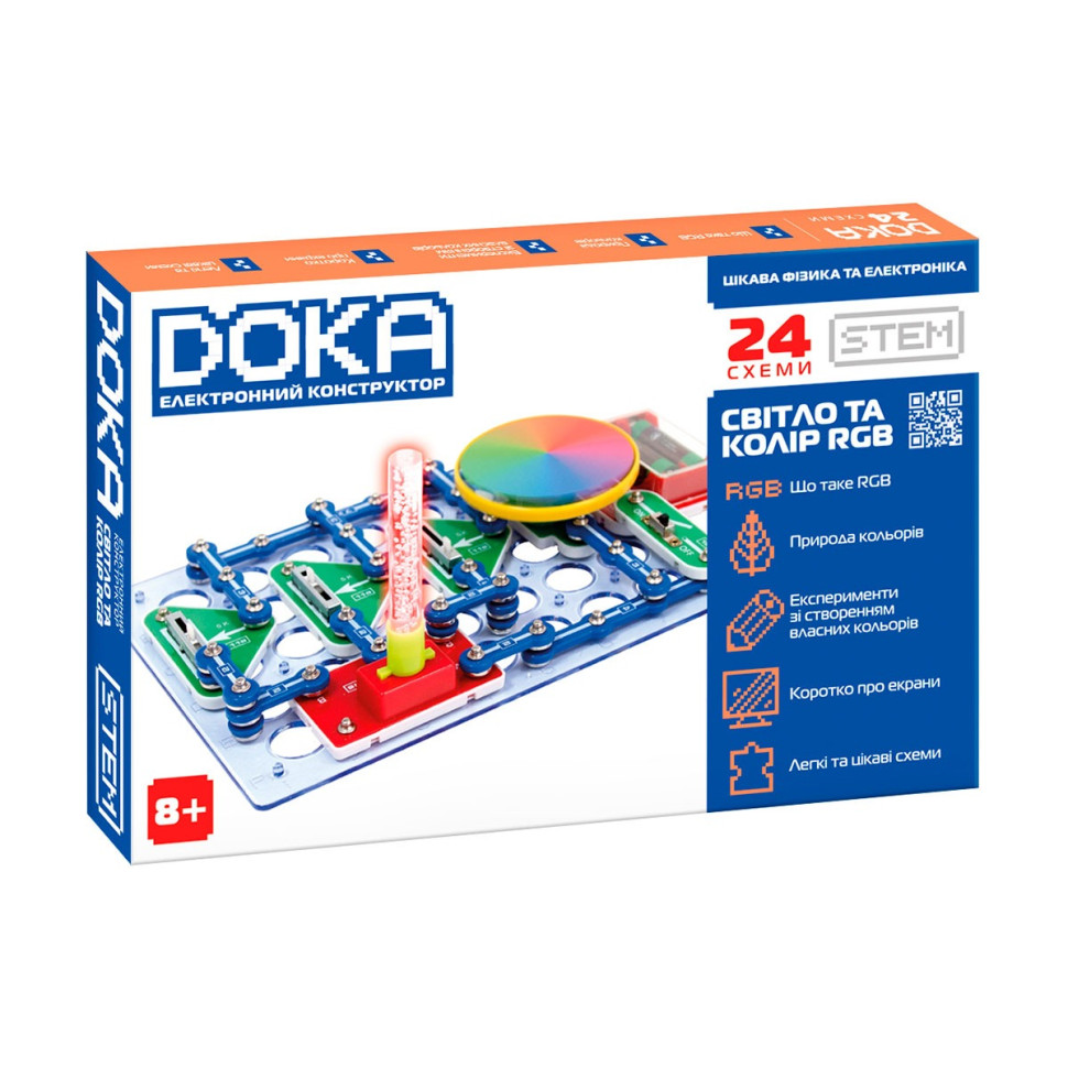 Електронний конструктор "Світло та колір RGB" DOKA D70700 зі світлом