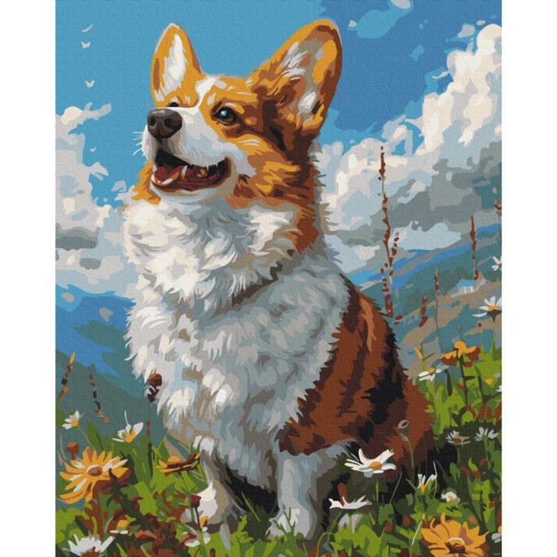 Картина за номерами "Сонячний Коргі" BS53943, 40x50 см