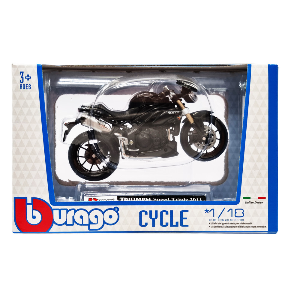 Дитяча модель Мотоцикла "TRIUMPH Speed Triple 2011" Bburago 18-51030-11 масштаб 1:18