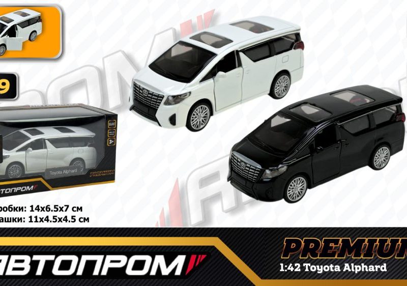 Машина мет. АВТОПРОМ арт. 4329 (96шт/2),1:42 Toyota Alphard,2 кольор., відкр..двері,короб. . 14,5*6,5*7см