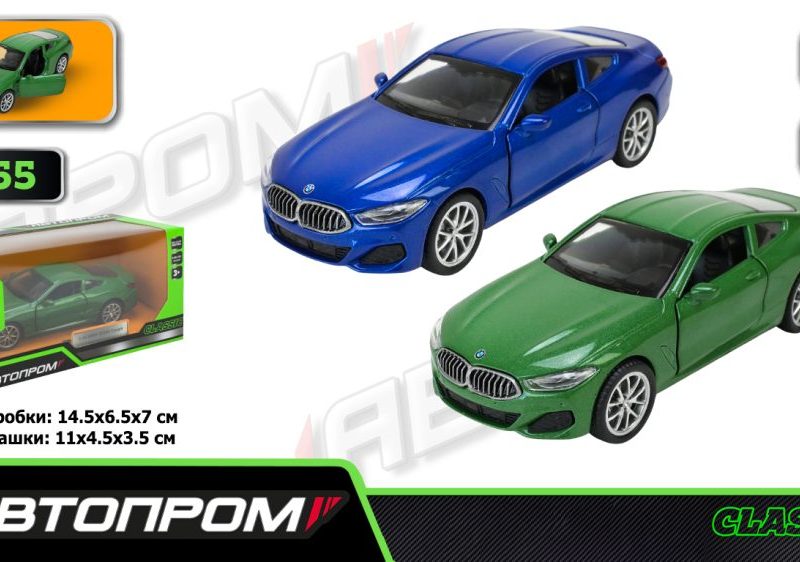 Машина мет. АВТОПРОМ арт. 4355 (96шт/2) ,2 кольори1:44 BMW M850i Coupé,відкр..двері,у кор.. 14,5*6,5*7см