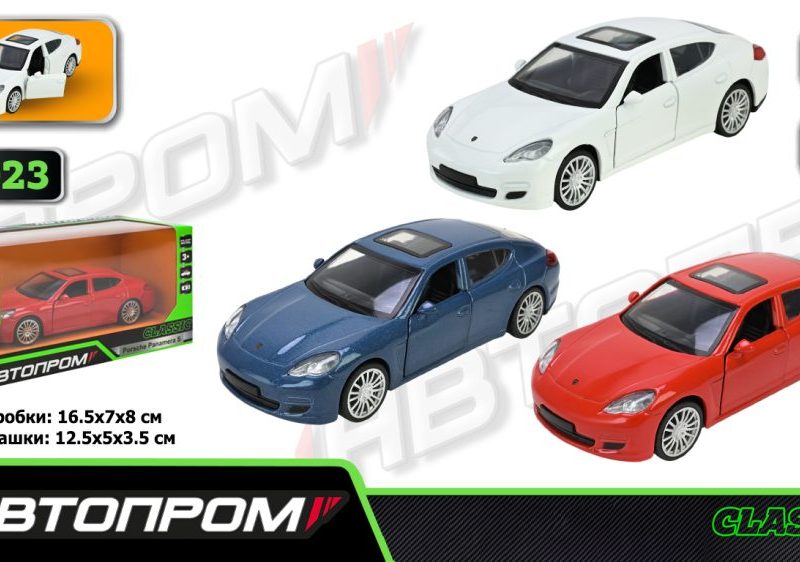 Іграшка машина мет. АВТОПРОМ  арт. 10023 (48шт/2) 5 inch,3 кольори Porsche Panamera S, відкр.двері, у кор.16,5*7*8см
