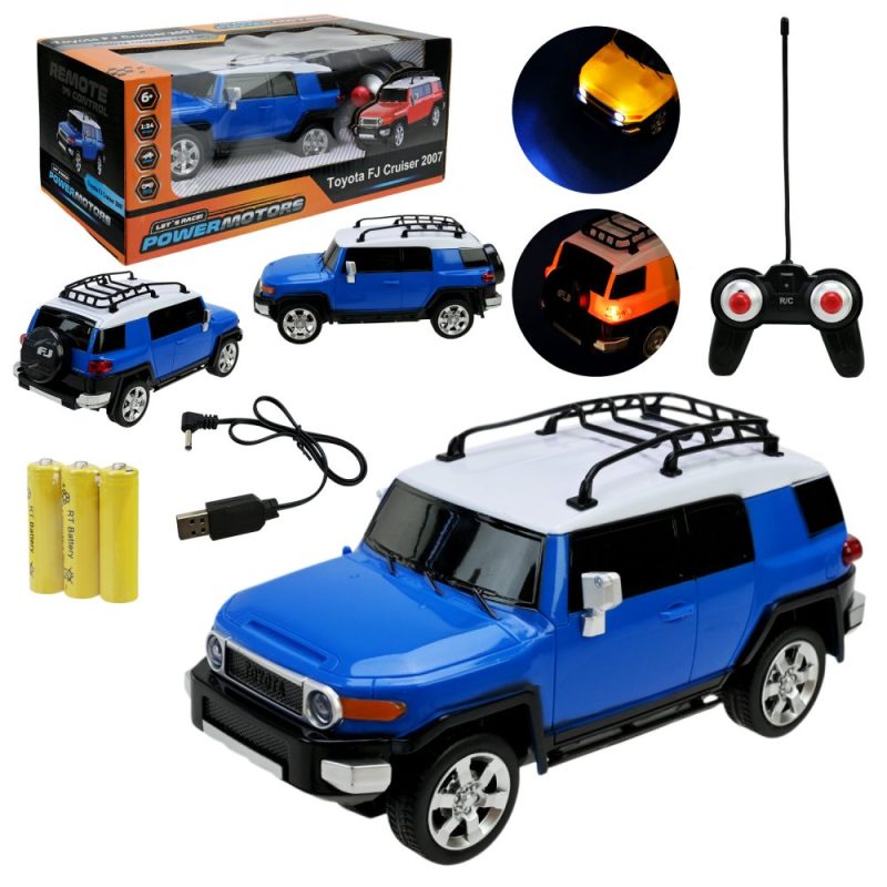 Машина р/к арт. PM2407 BLUE (24шт),"POWERMOTORS",1:24 TOYOTA FJ CRUISER,синiй колiр, акум., у кор.26,5*14*10,5см.