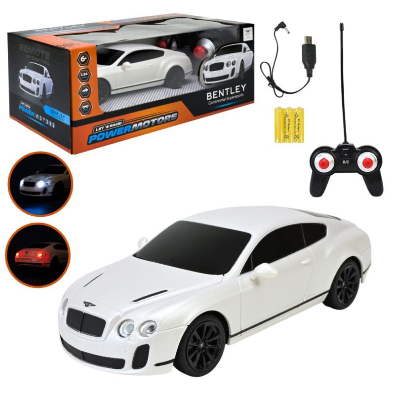 Машина р/к арт. PM2403 (24шт),"POWERMOTORS",1:24 BENTLEY GT SUPERSPORT,білий колір, акум., світло у кор.26,5*14*10,5см.