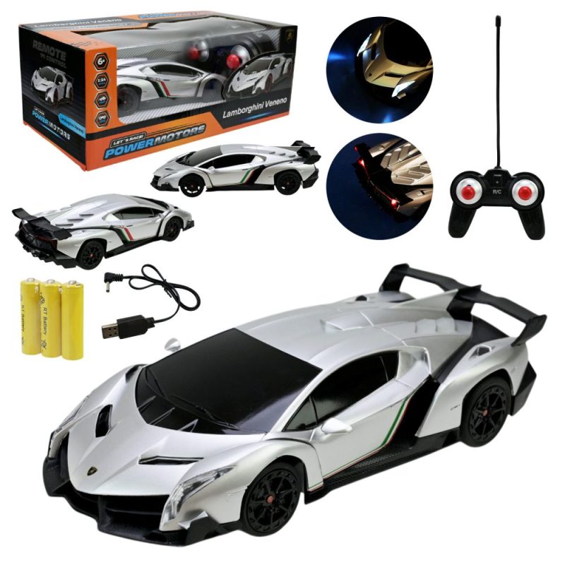 Машина р/к арт. PM2410 (24шт),"POWERMOTORS",1:24 LAMBORGHINI VENENO,сiрий колiр, акум., світло у кор.26,5*14*10,5см.
