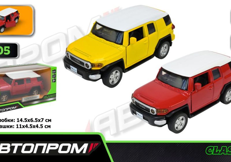 Машина мет. АВТОПРОМ арт. 4305 (96шт/2), 1:43 TOYOTA FJ CRUISER, 2 кольор., відкр.двері,  короб.  14,5 * 6,5 * 7см